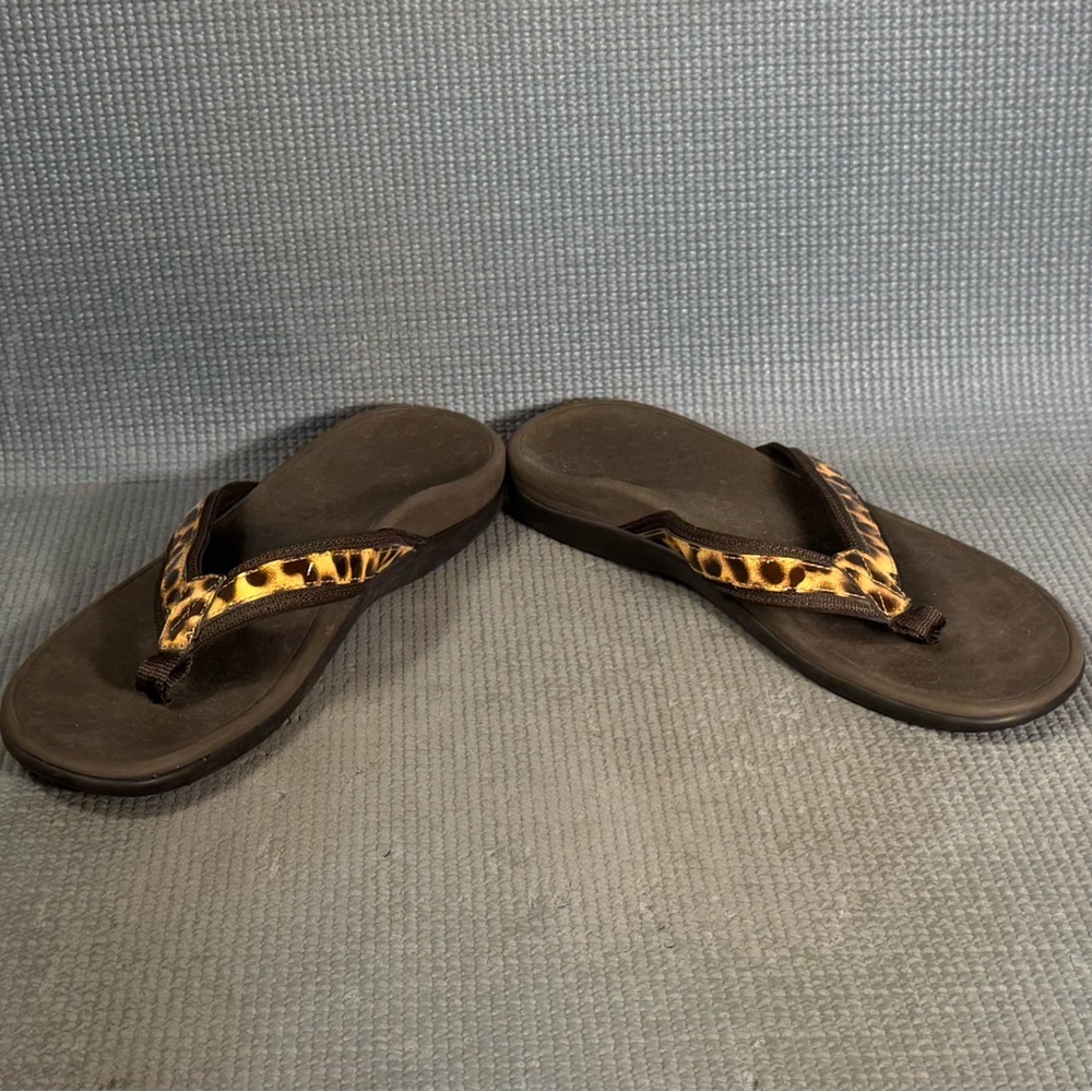 Vionic Women’s Tide‎ II Brown Leopard Print Arch Support Thong Sandals Size 8 - Picture 4 of 9